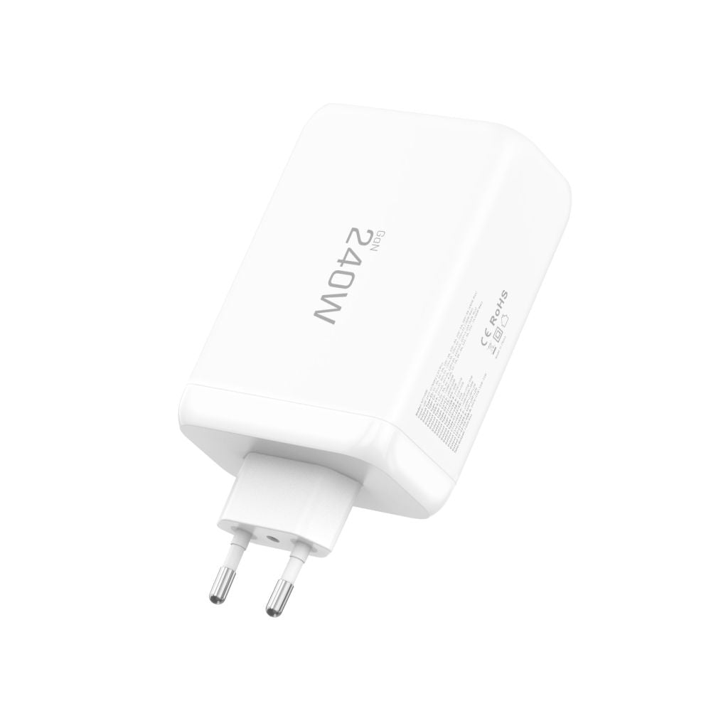 Tech-Protect NC240W-GaN 4-port 240W vægoplader - hvid