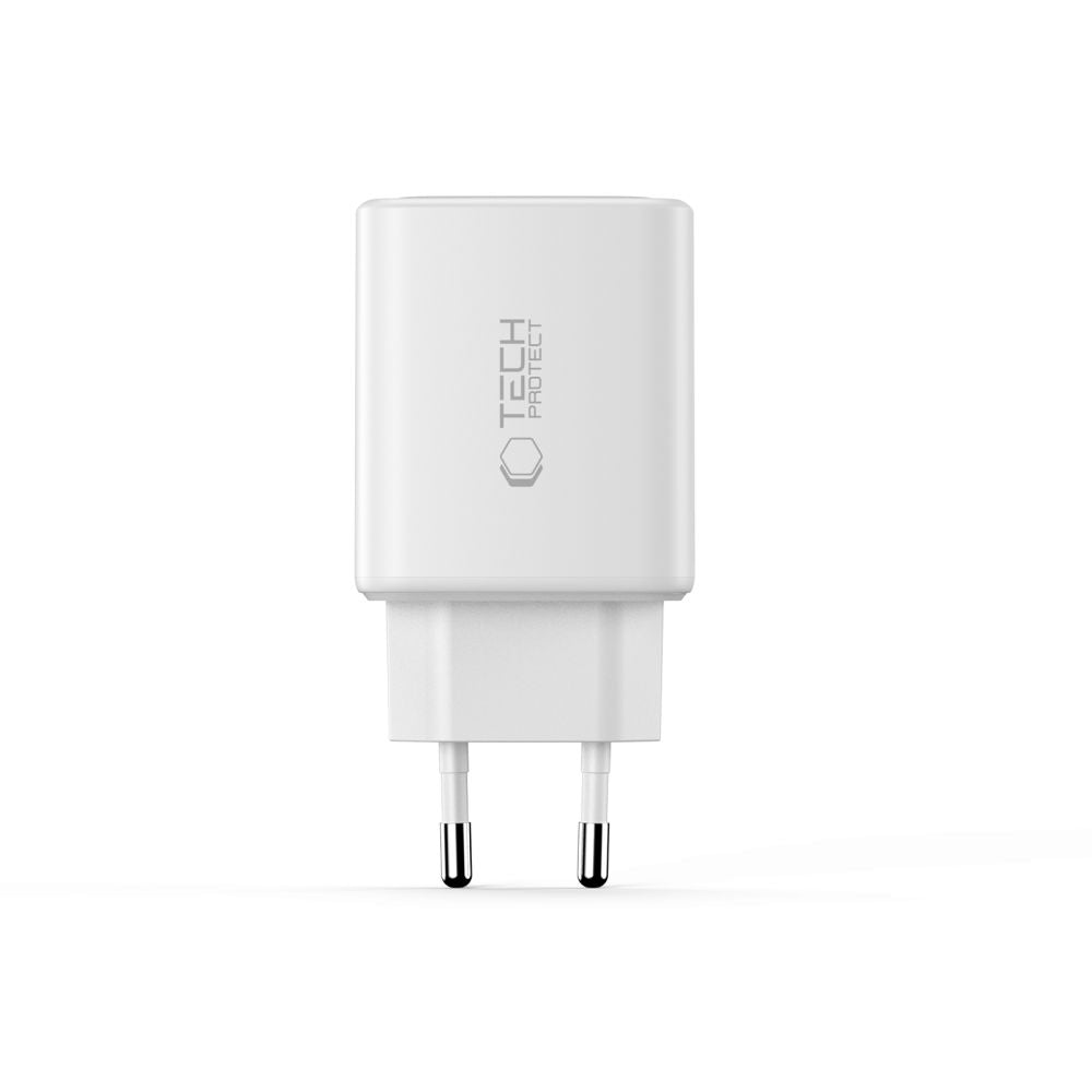 Tech-Protect NCA65W-GAN 3-port 65W vægoplader - hvid