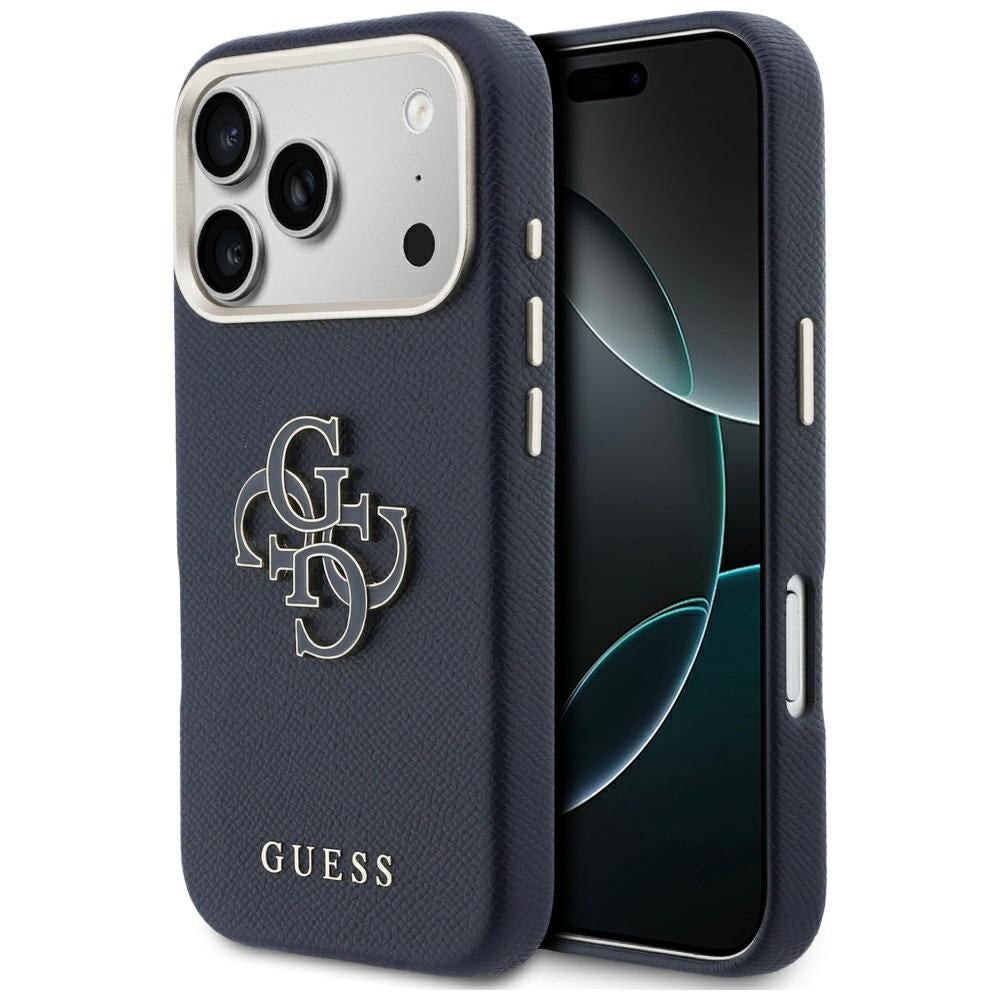 Guess FW Resin Logo Case til iPhone 17 Pro - Blå