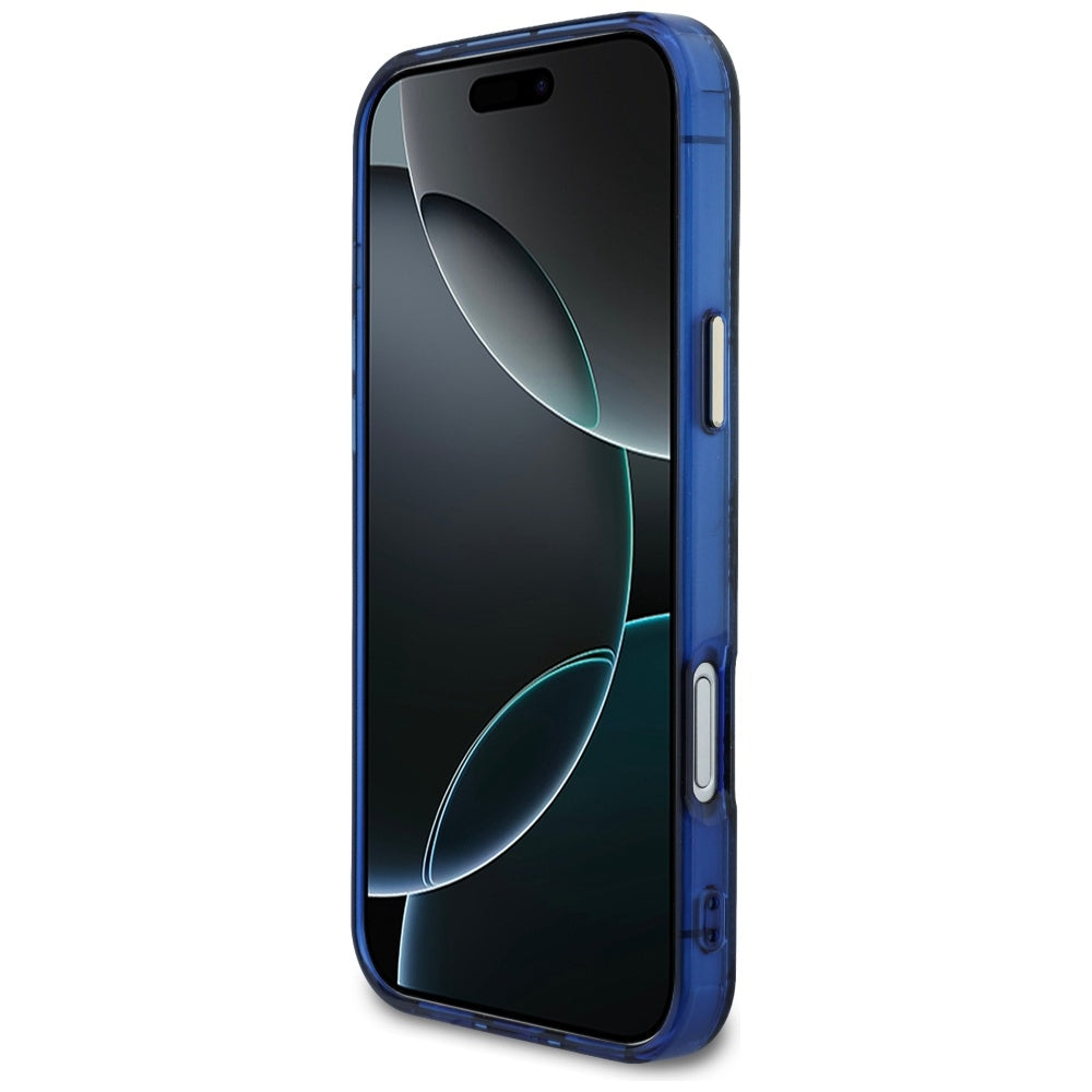 Guess IML Peony Dot MagSafe Case til iPhone 17 Pro Max - Blå