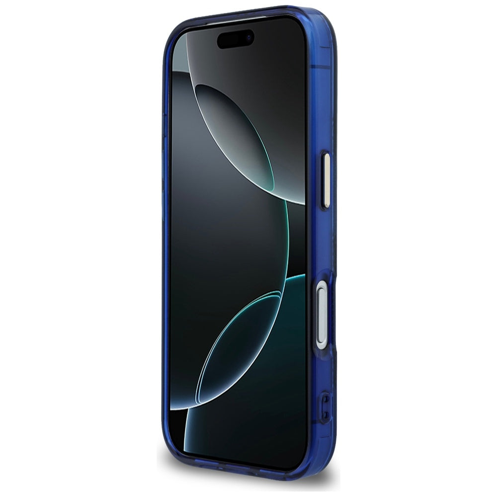 Guess IML Peony Dot MagSafe Case til iPhone 17 Pro - Blå