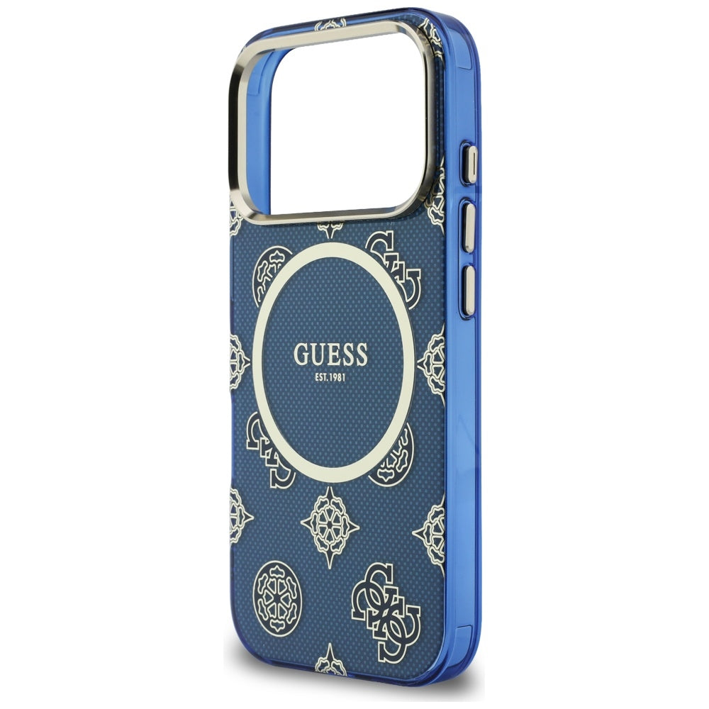 Guess IML Peony Dot MagSafe Case til iPhone 17 Pro - Blå