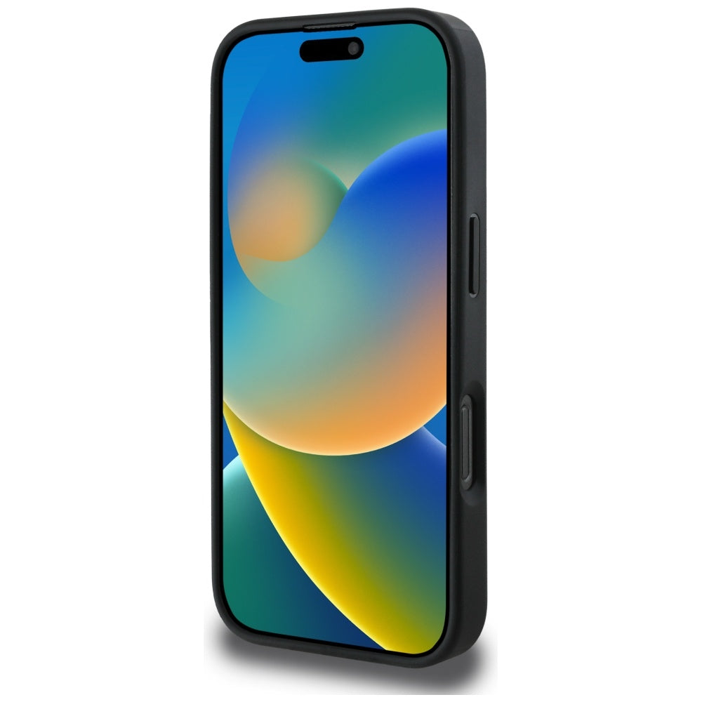 Karl Lagerfeld Grained Pattern & Logo MagSafe Case til iPhone 16 Pro Max - sort