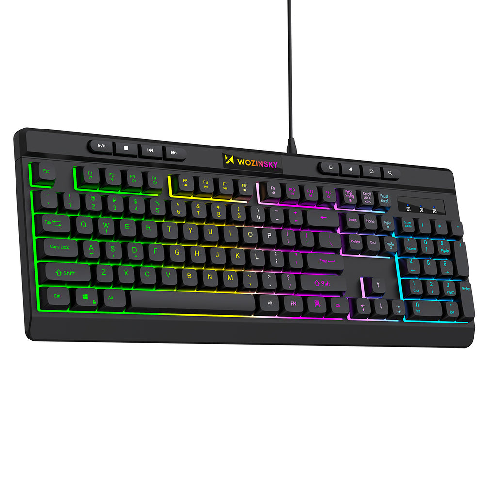 Wozinsky WKG-1044 Wired Backlit Membrane Gaming Keyboard - Black