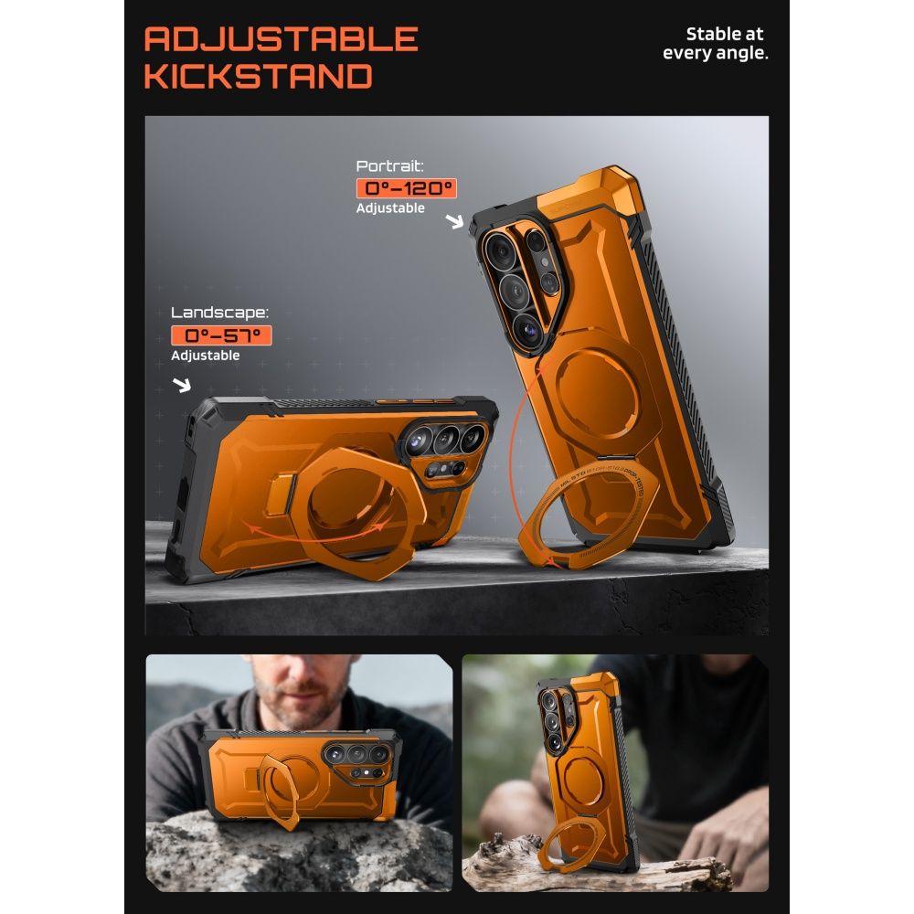 Supcase UB Grip Mag MagSafe Case til Samsung Galaxy S26 Ultra - orange og sort