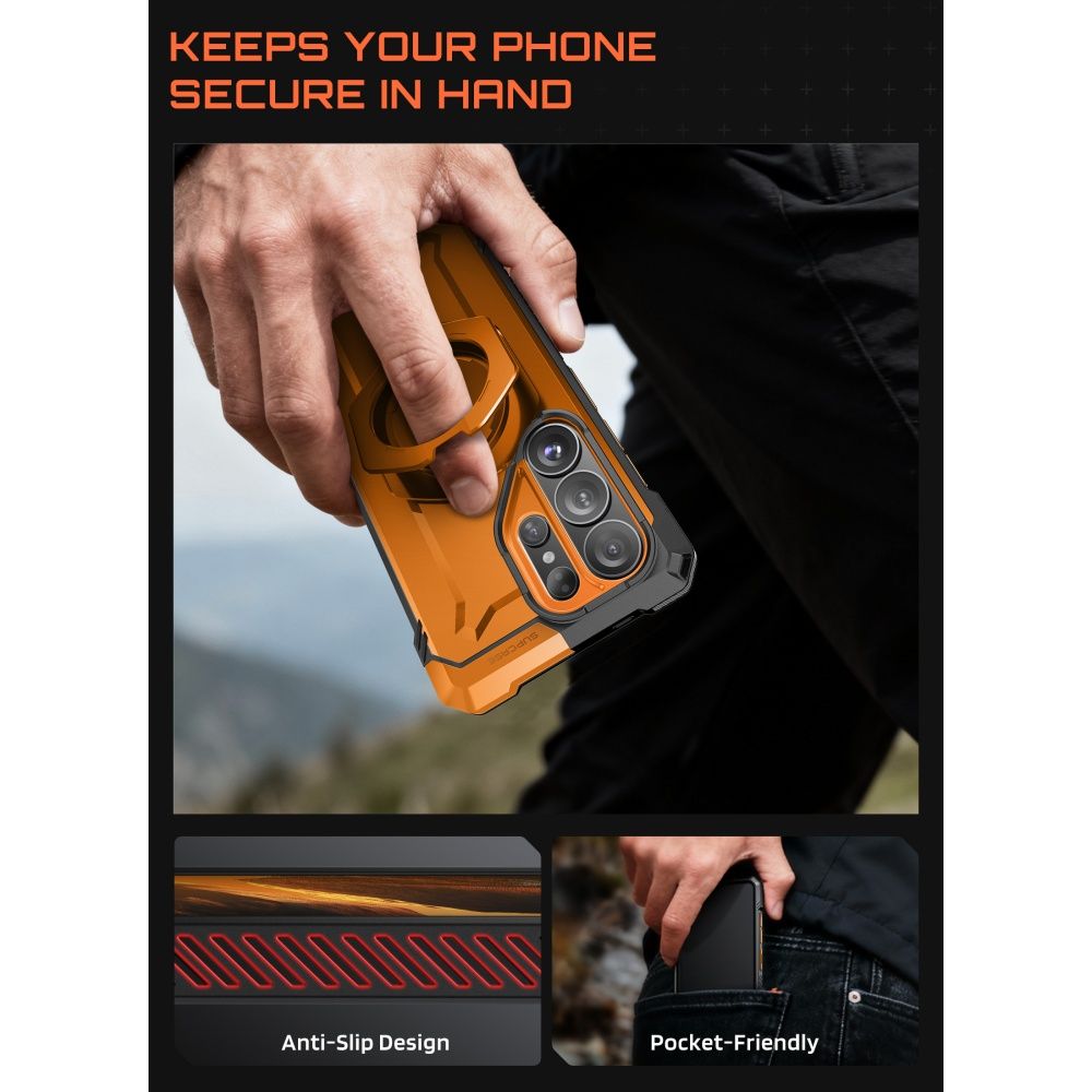 Supcase UB Grip Mag MagSafe Case til Samsung Galaxy S26 Ultra - orange og sort