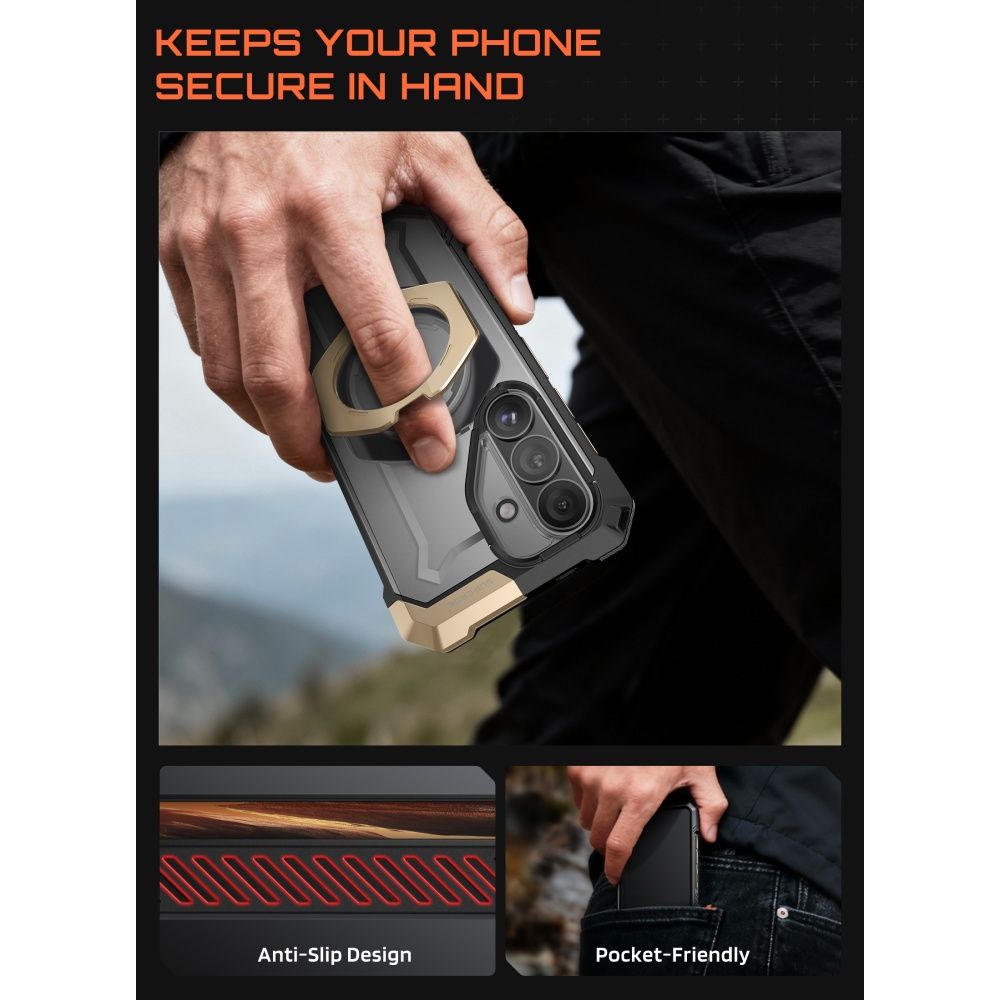 Supcase UB Grip Mag MagSafe Case til Samsung Galaxy S26 - sort og brun