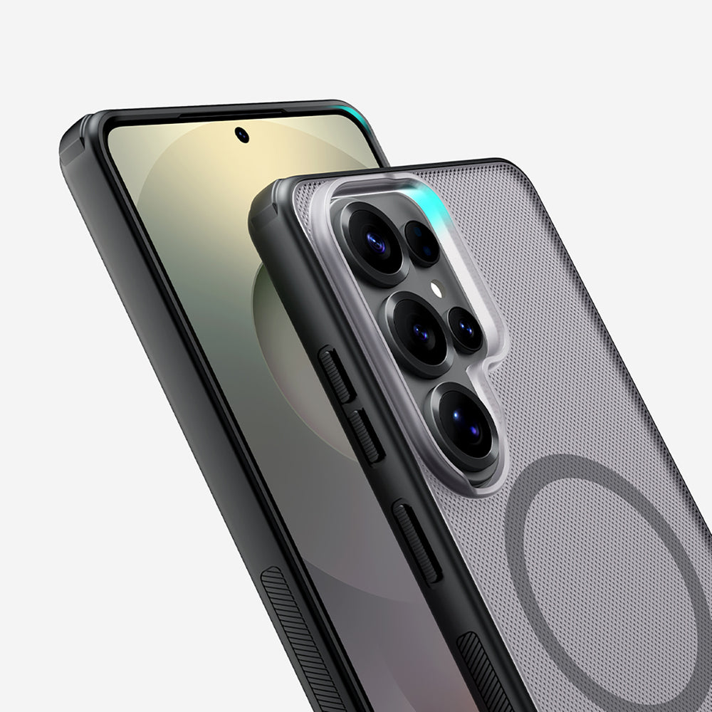 Nillkin Super Frosted Shield Pro Magnetic Case Kompatibel med MagSafe til Samsung Galaxy S26 Ultra - Gennemlysende sort