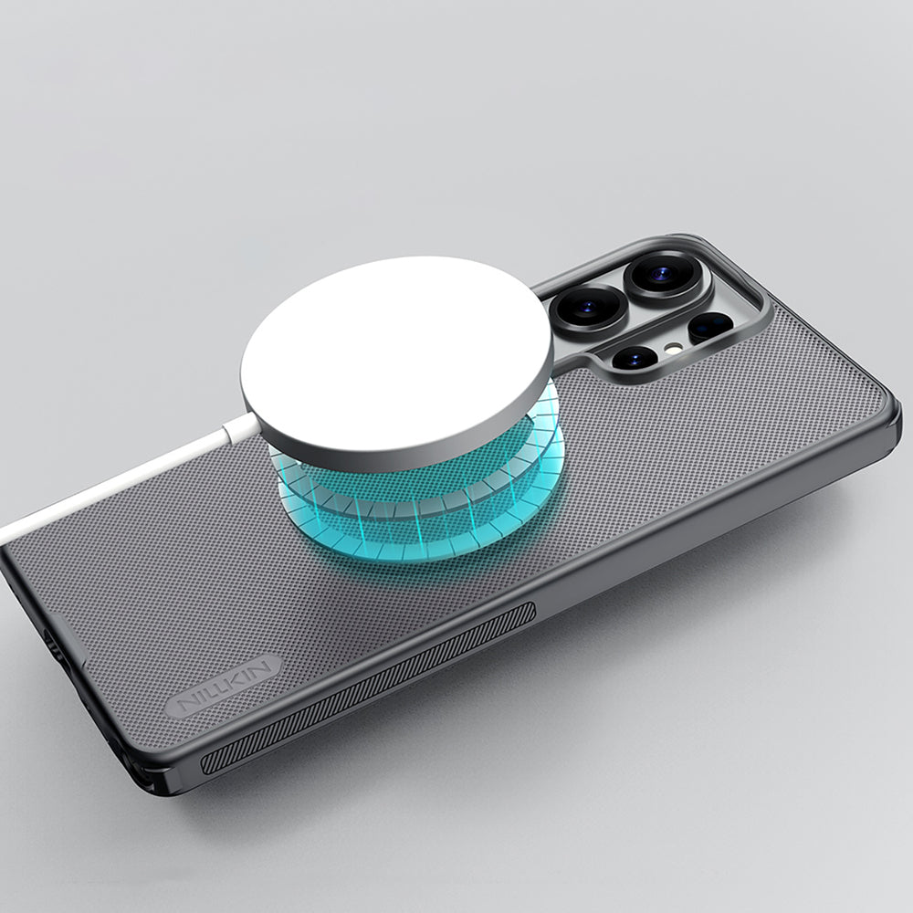 Nillkin Super Frosted Shield Pro Magnetic Case Kompatibel med MagSafe til Samsung Galaxy S26 Ultra - Gennemlysende sort