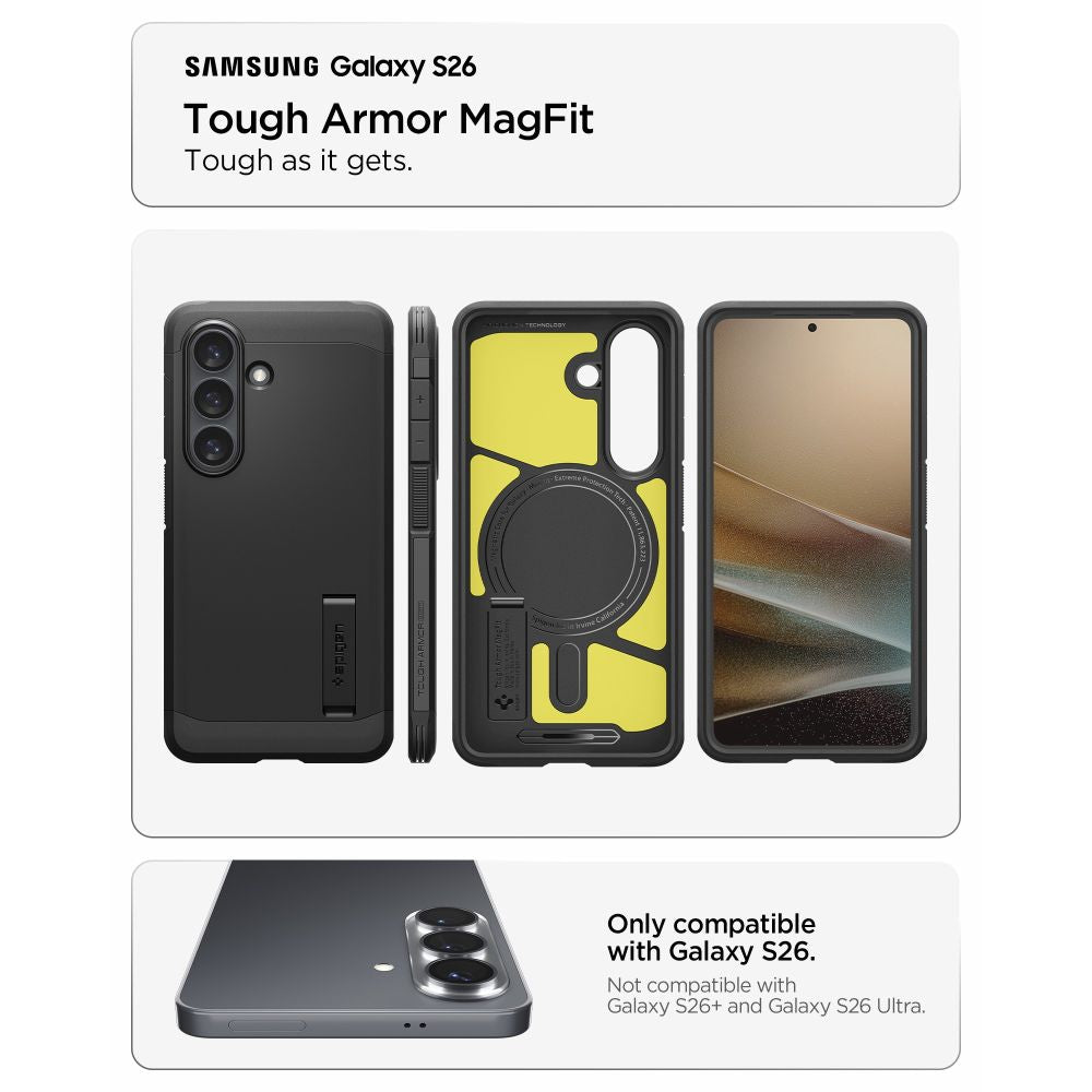 Spigen Tough Armor Mag MagSafe Case til Samsung Galaxy S26 - sort