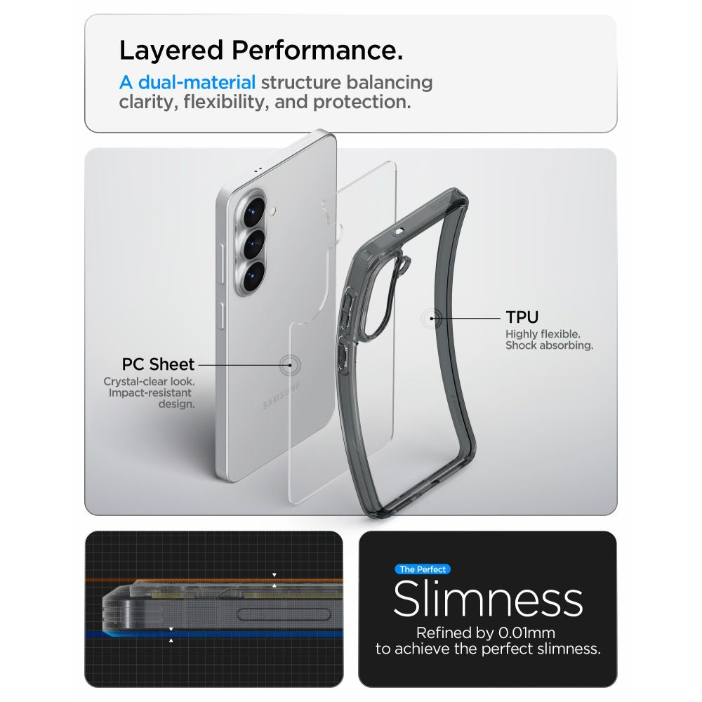 Spigen Ultra Hybrid Case til Samsung Galaxy S26 - Halvt gennemsigtigt