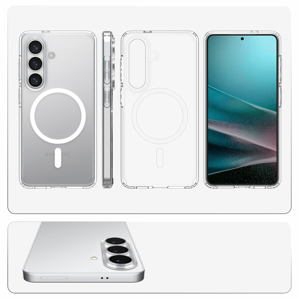 Spigen Ultra Hybrid Mag MagSafe Case til Samsung Galaxy S26 - Klar og hvid