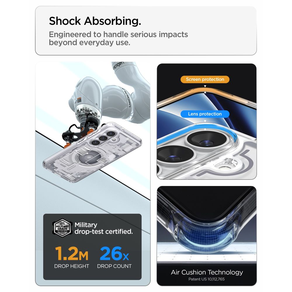 Spigen Ultra Hybrid Mag MagSafe Case til Samsung Galaxy S26 Zero One - Klar og hvid