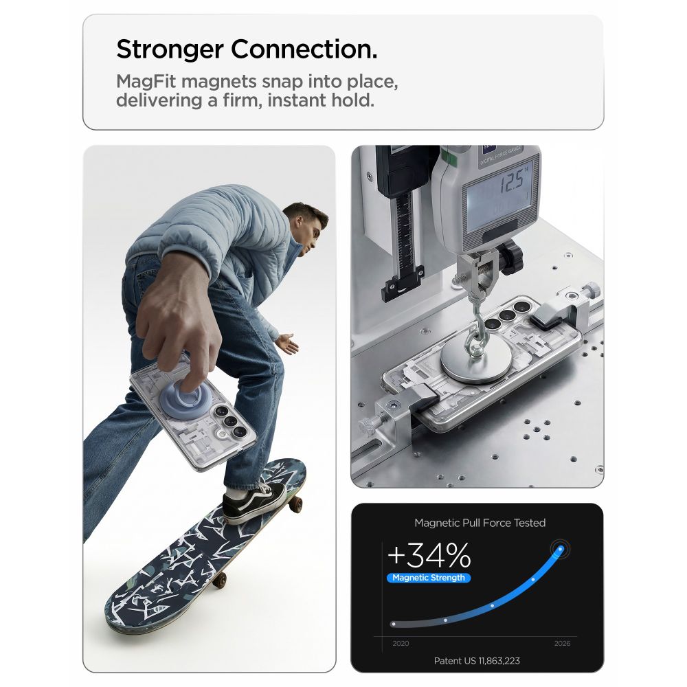 Spigen Ultra Hybrid Mag MagSafe Case til Samsung Galaxy S26 Zero One - Klar og hvid