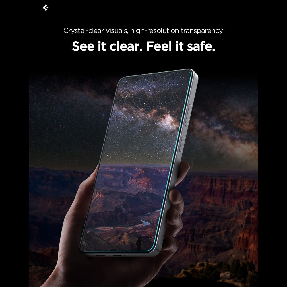 Spigen Glas.Tr Ez Fit Pro HD tempereret glas 2-pakke til Samsung Galaxy S26