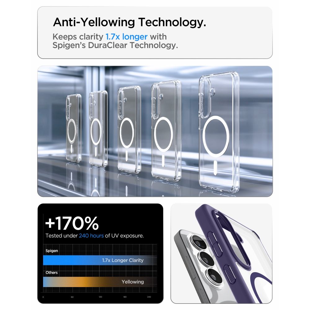 Spigen Ultra Hybrid Mag MagSafe Case til Samsung Galaxy S26+ - Clear Navy Blue