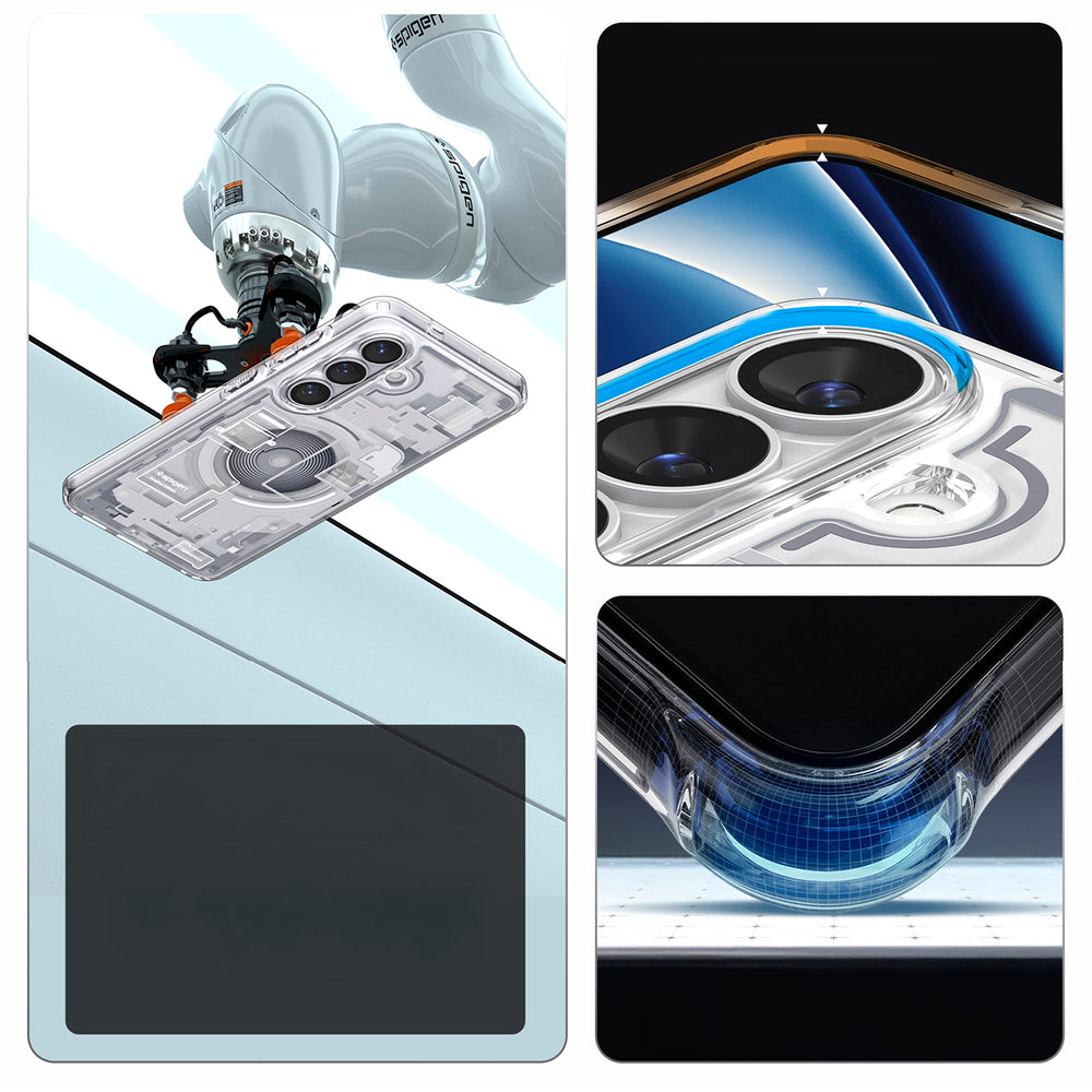 Spigen Ultra Hybrid Mag MagSafe Case til Samsung Galaxy S26+ Zero One - Klar og hvid