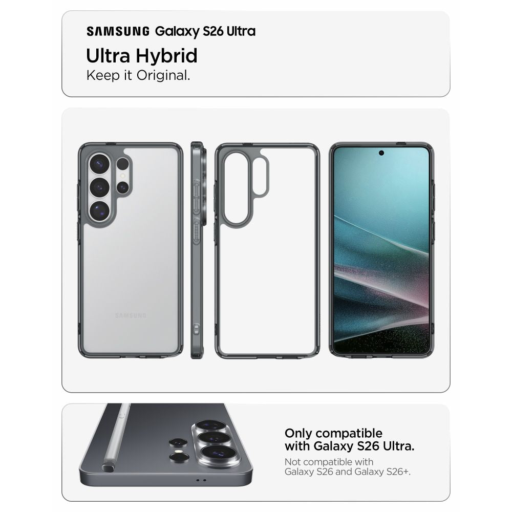 Spigen Ultra Hybrid Case til Samsung Galaxy S26 Ultra - Halvt gennemsigtigt