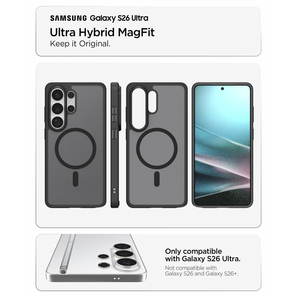 Spigen Ultra Hybrid Mag MagSafe Case til Samsung Galaxy S26 Ultra - Gennemskinlig