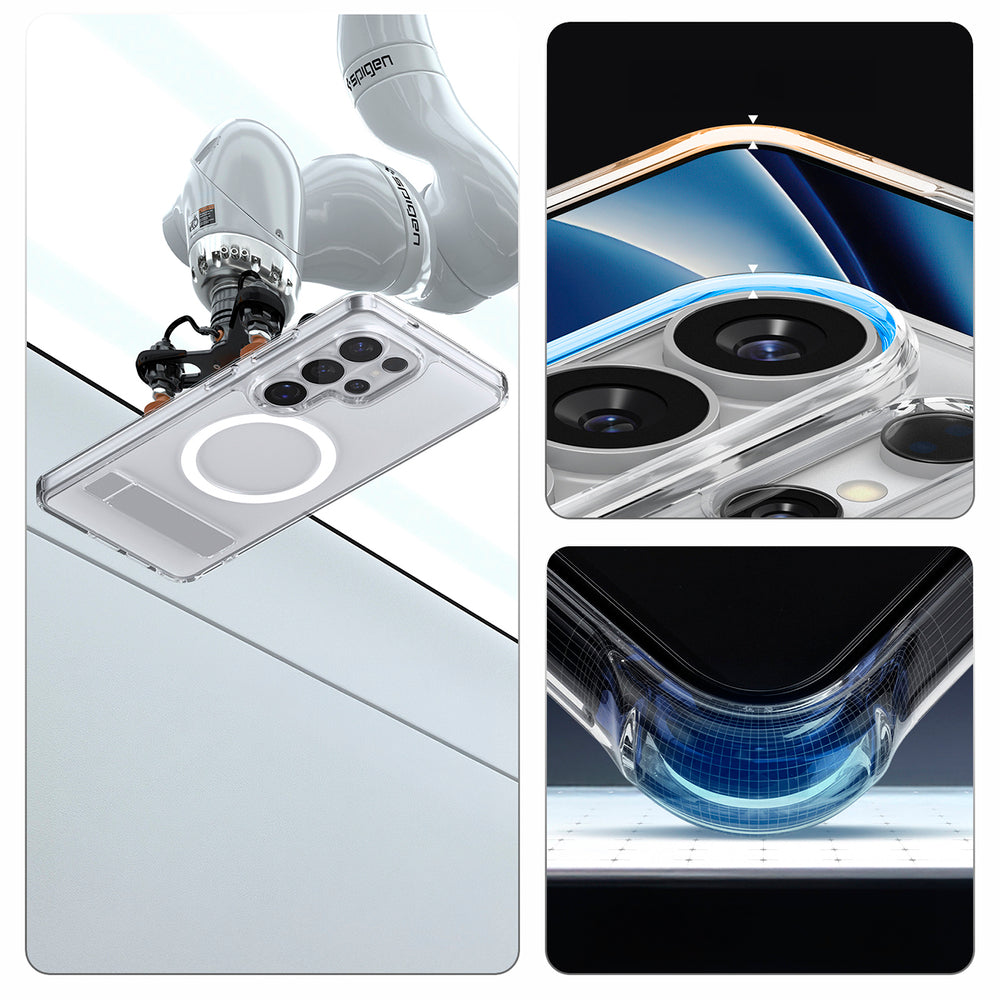 Spigen Ultra Hybrid S Mag MagSafe Case til Samsung Galaxy S26 Ultra - Klar og hvid