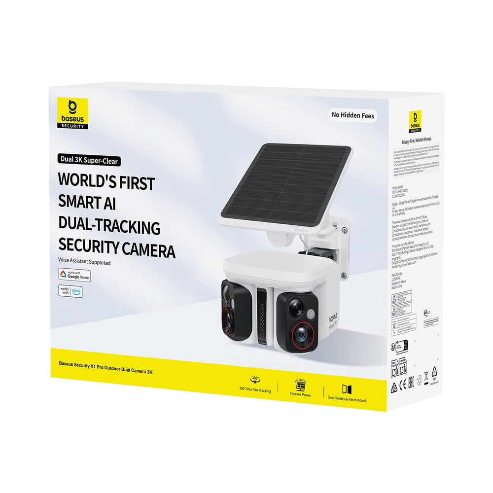 Baseus Security X1 Pro Dual Camera 3K Outdoor Camera - White