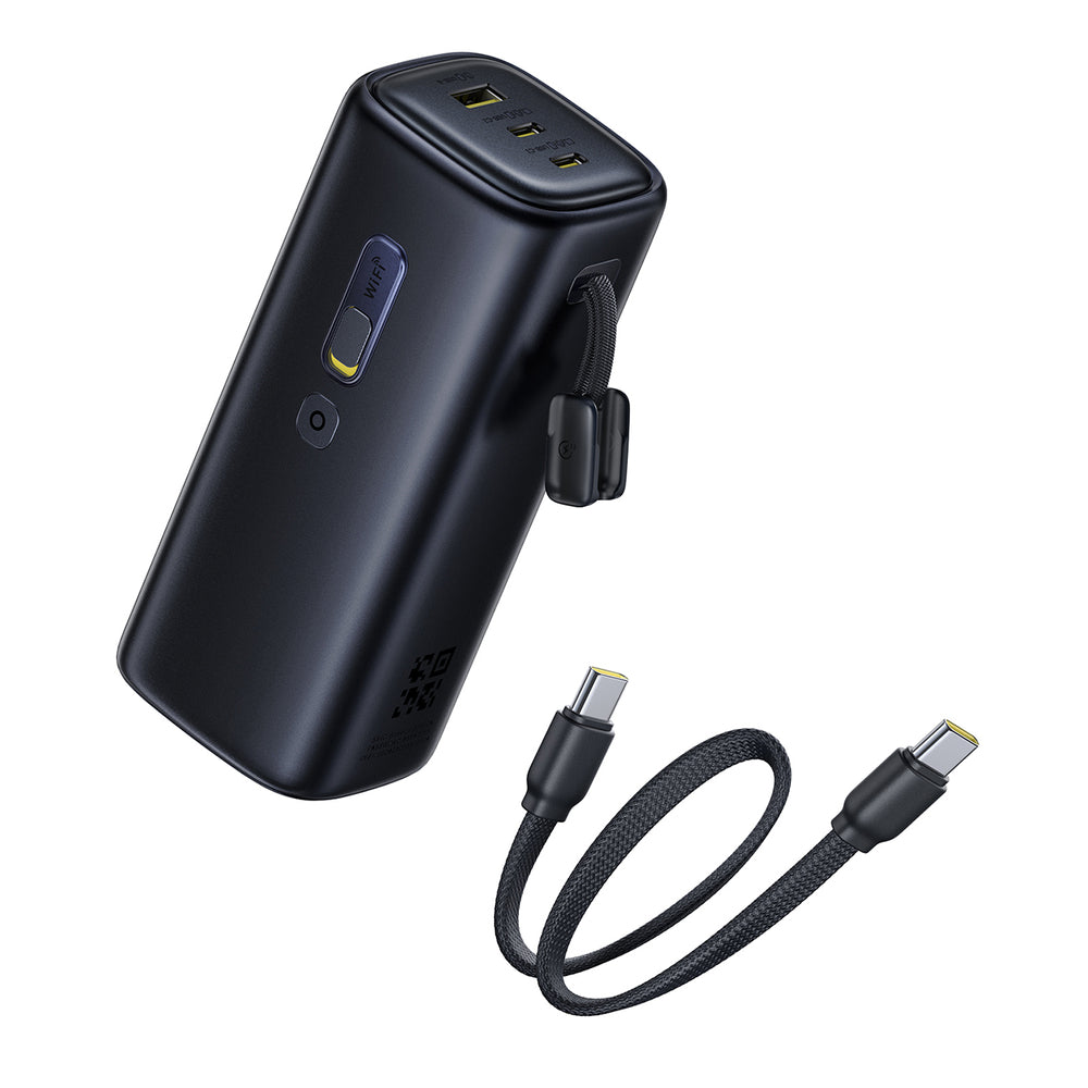 Baseus EnerGeek GX11 MiFi 20000mAh 67W Power Bank with Wi-Fi Function - Black