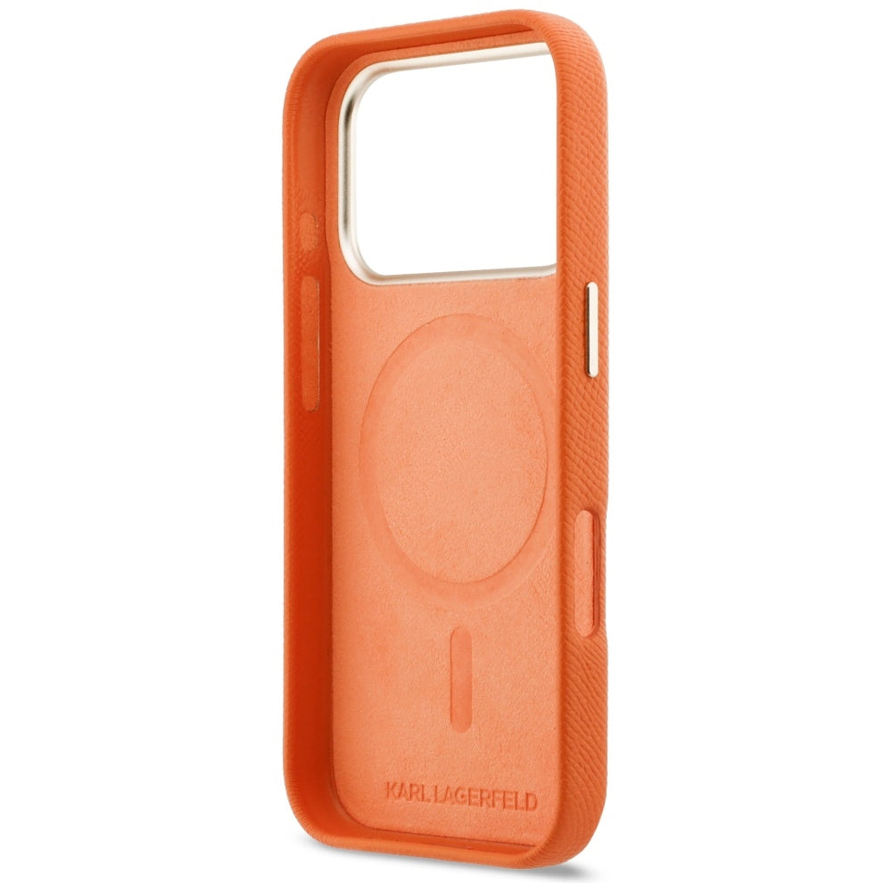 Karl Lagerfeld Karl Head Logo MagSafe Case for iPhone 17 Pro Max - Orange