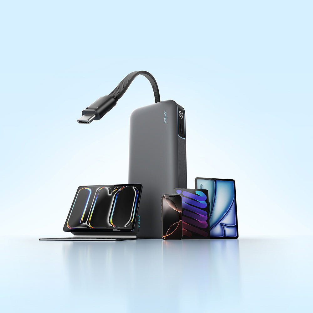 Cuktech LPB200N 40W 20000mAh Powerbank med integreret kabel - Grå