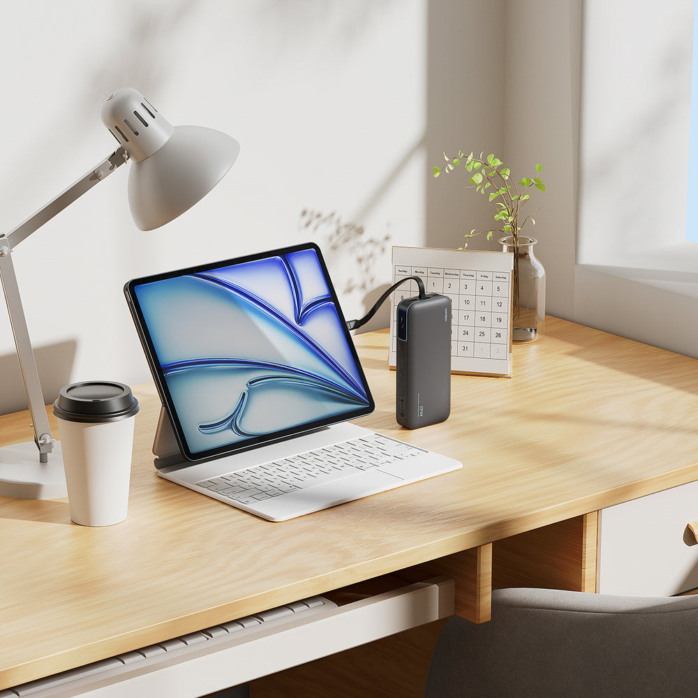 Cuktech LPB200N 40W 20000mAh Powerbank med integreret kabel - Grå
