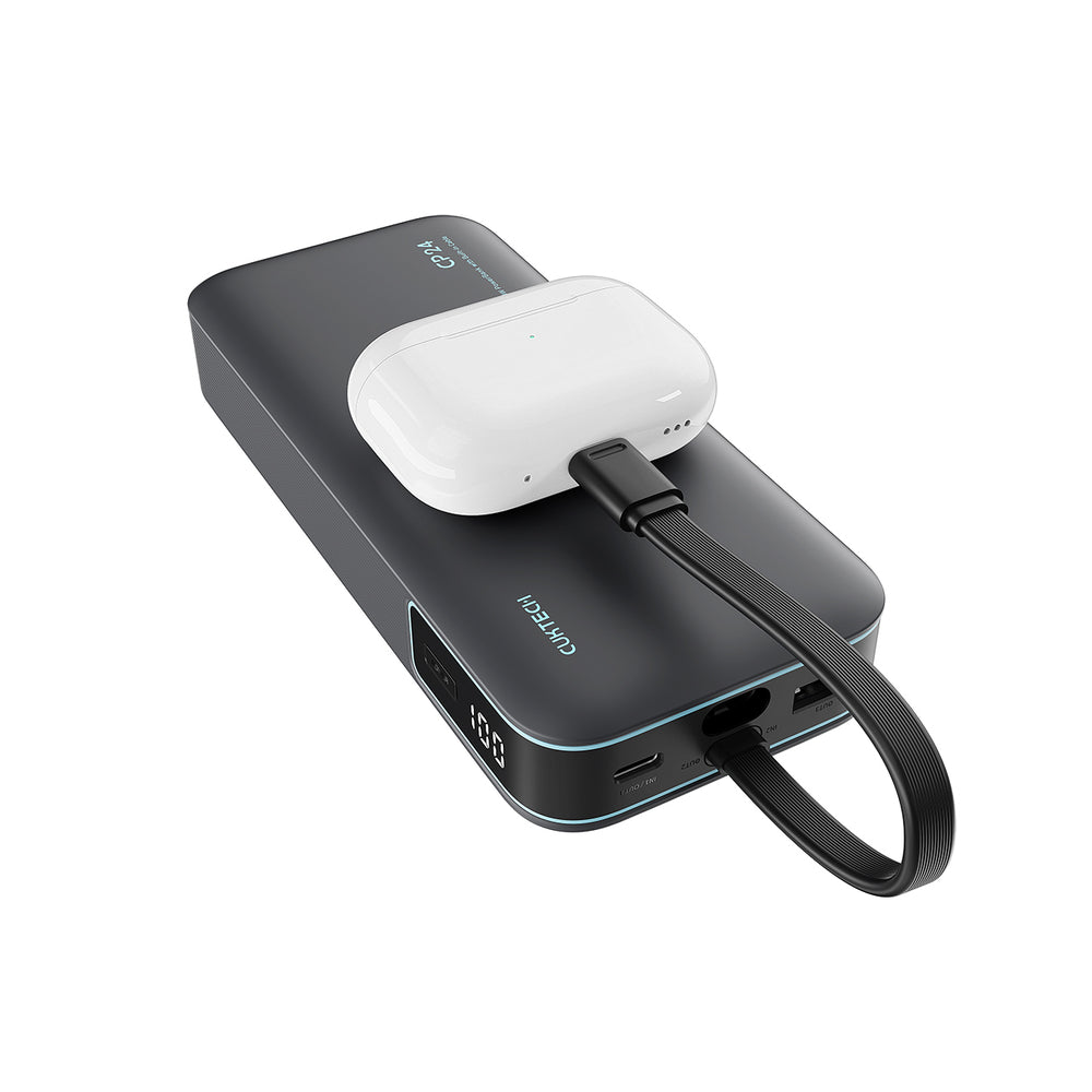 Cuktech LPB200N 40W 20000mAh Powerbank med integreret kabel - Grå