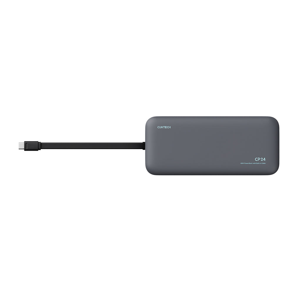 Cuktech LPB200N 40W 20000mAh Powerbank med integreret kabel - Grå
