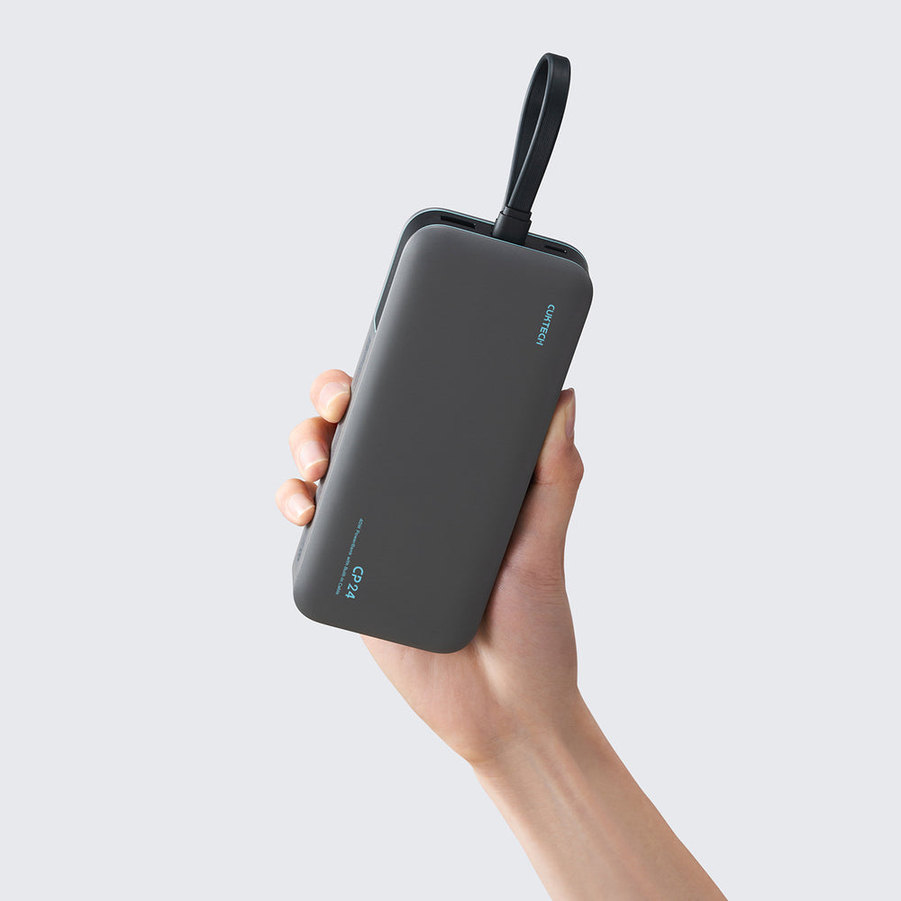 Cuktech LPB200N 40W 20000mAh Powerbank med integreret kabel - Grå