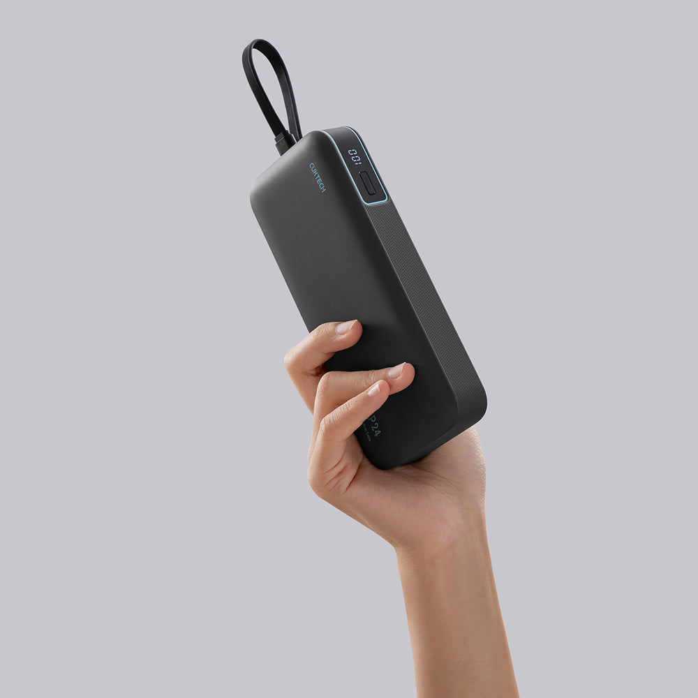 Cuktech LPB200N 40W 20000mAh Powerbank med integreret kabel - Grå