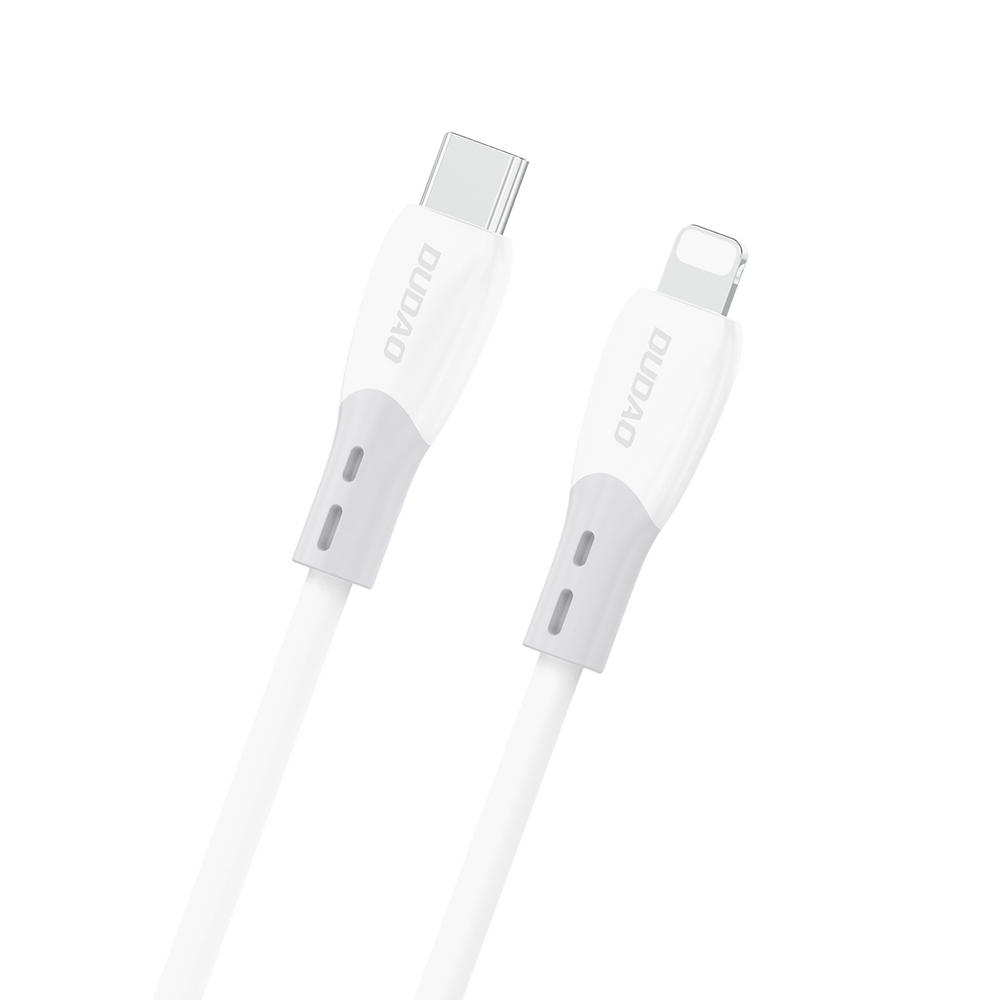 Dudao L25SX 30W USB-C - Lightning Cable med Soft Silicone Braid 1m - Hvid