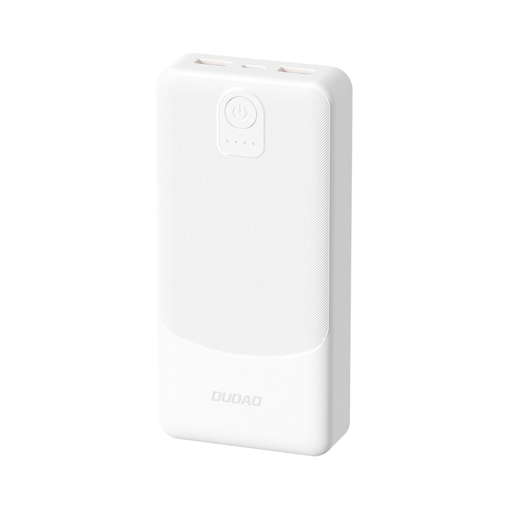Dudao K10Pro Power Bank 2.4A 20000mAh 2 x USB-A - Hvid