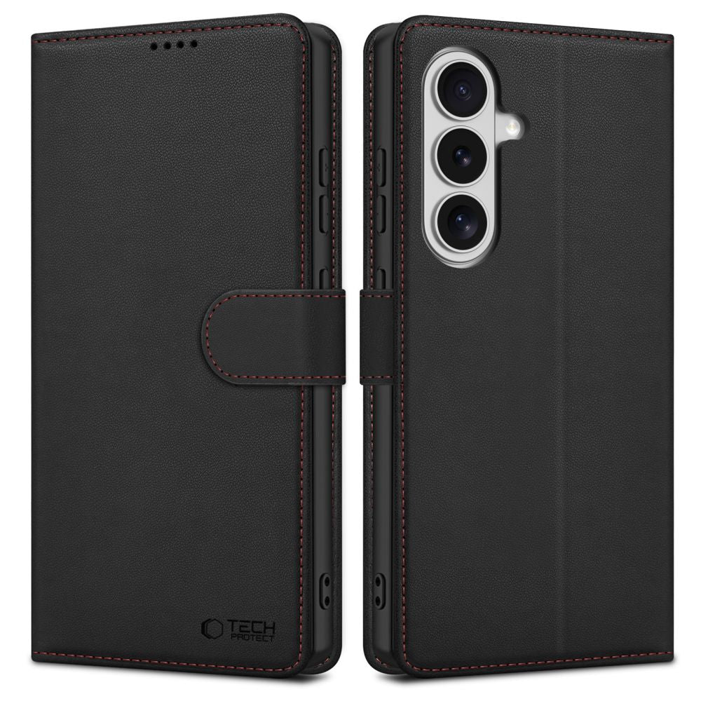 Tech-Protect Wallet Case til Samsung Galaxy S26 - sort og rød