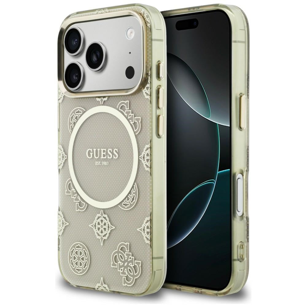 Guess IML Peony Dot MagSafe Case til iPhone 17 Pro - Beige