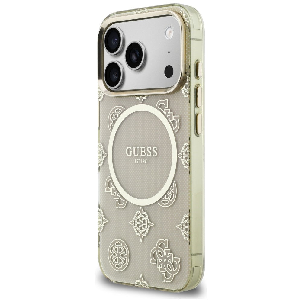 Guess IML Peony Dot MagSafe Case til iPhone 17 Pro - Beige