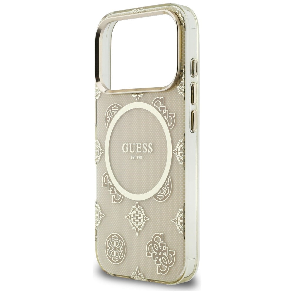 Guess IML Peony Dot MagSafe Case til iPhone 17 Pro - Beige