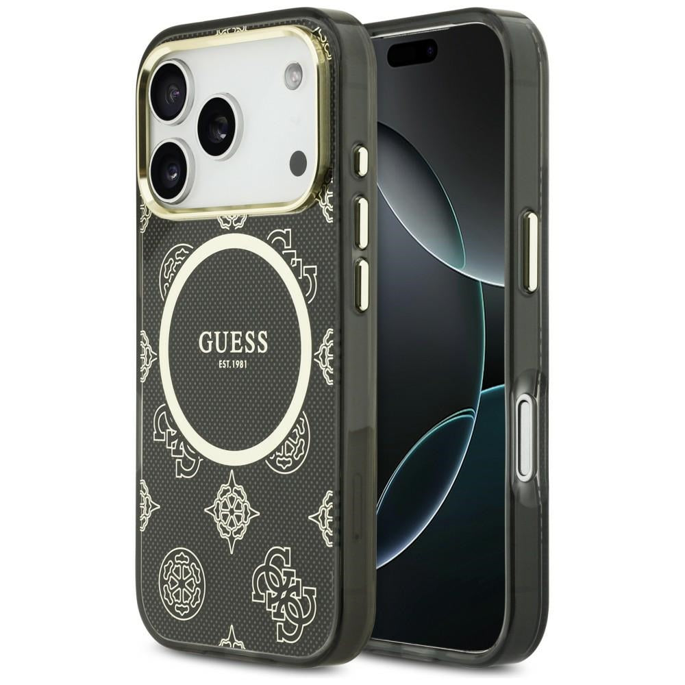 Guess IML Peony Dot MagSafe Case til iPhone 17 Pro - sort