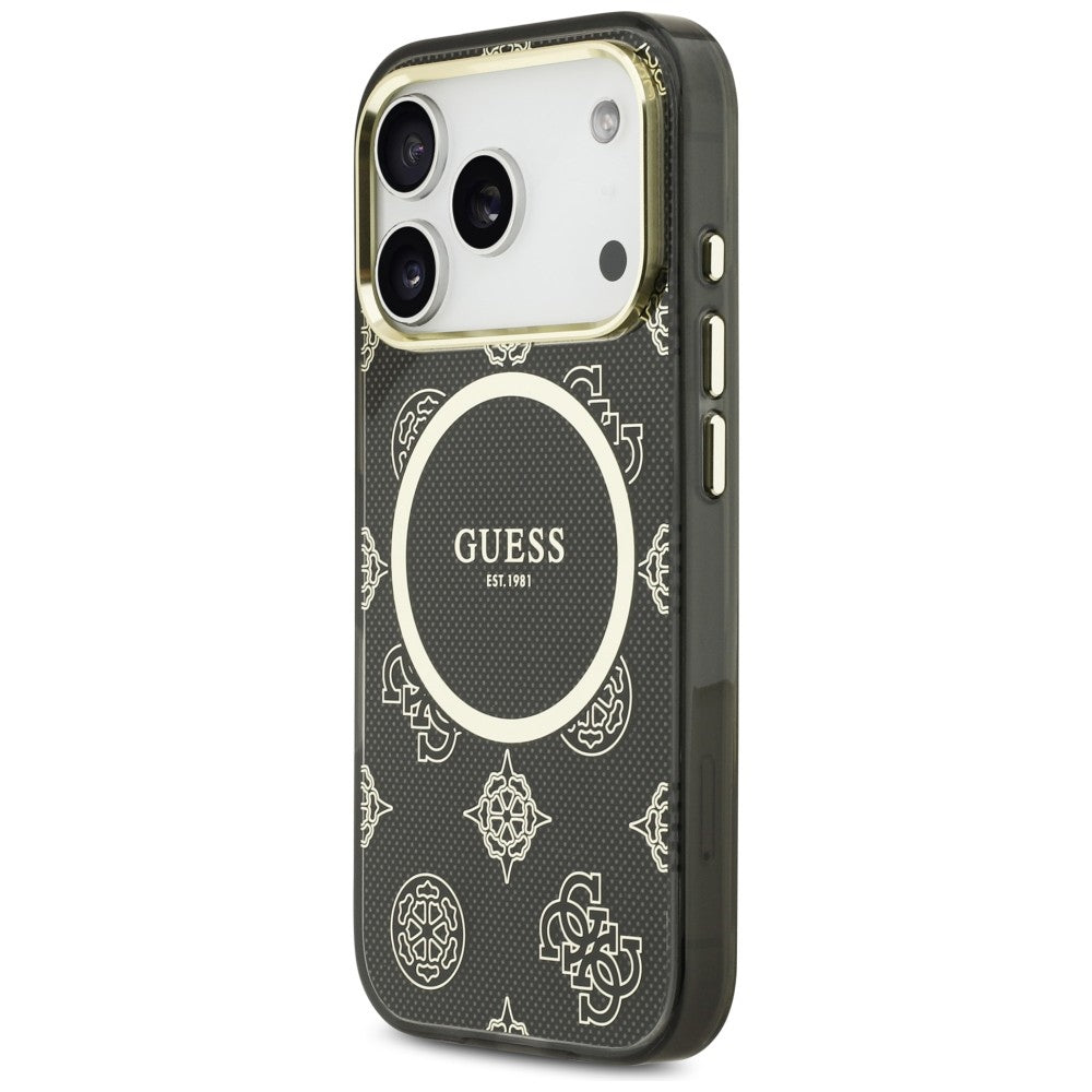 Guess IML Peony Dot MagSafe Case til iPhone 17 Pro - sort