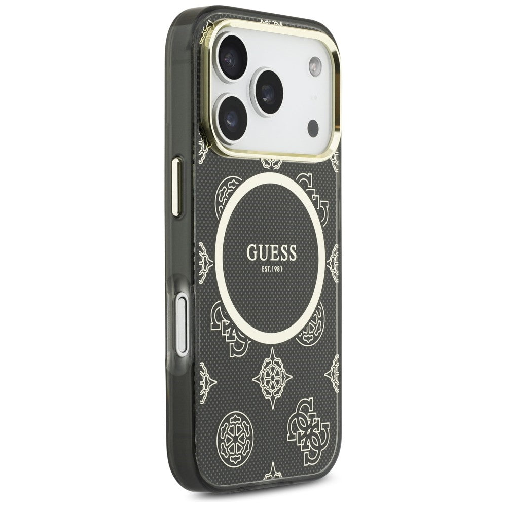 Guess IML Peony Dot MagSafe Case til iPhone 17 Pro - sort