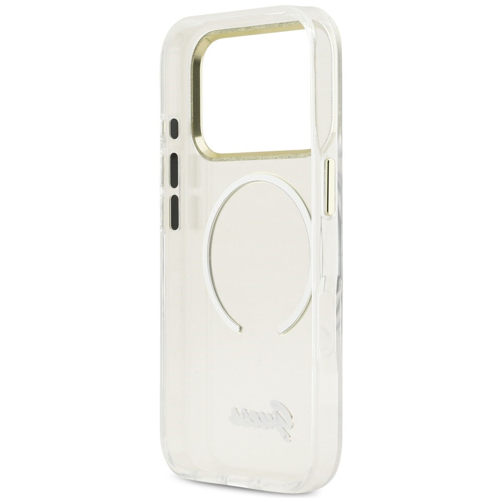 Guess IML Script Metal MagSafe Case til iPhone 17 Pro - klar