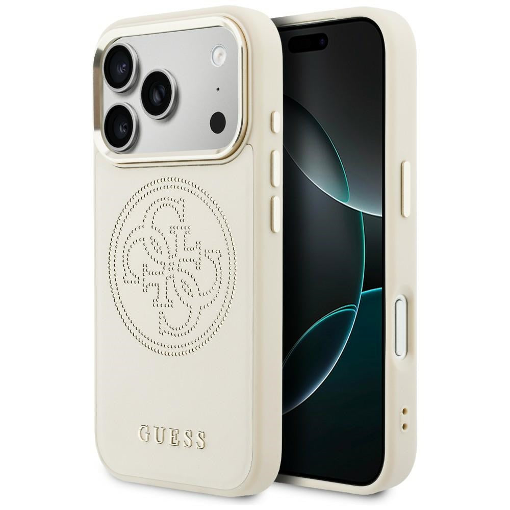 Guess Perforeret 4G MagSafe Case til iPhone 17 Pro - Beige
