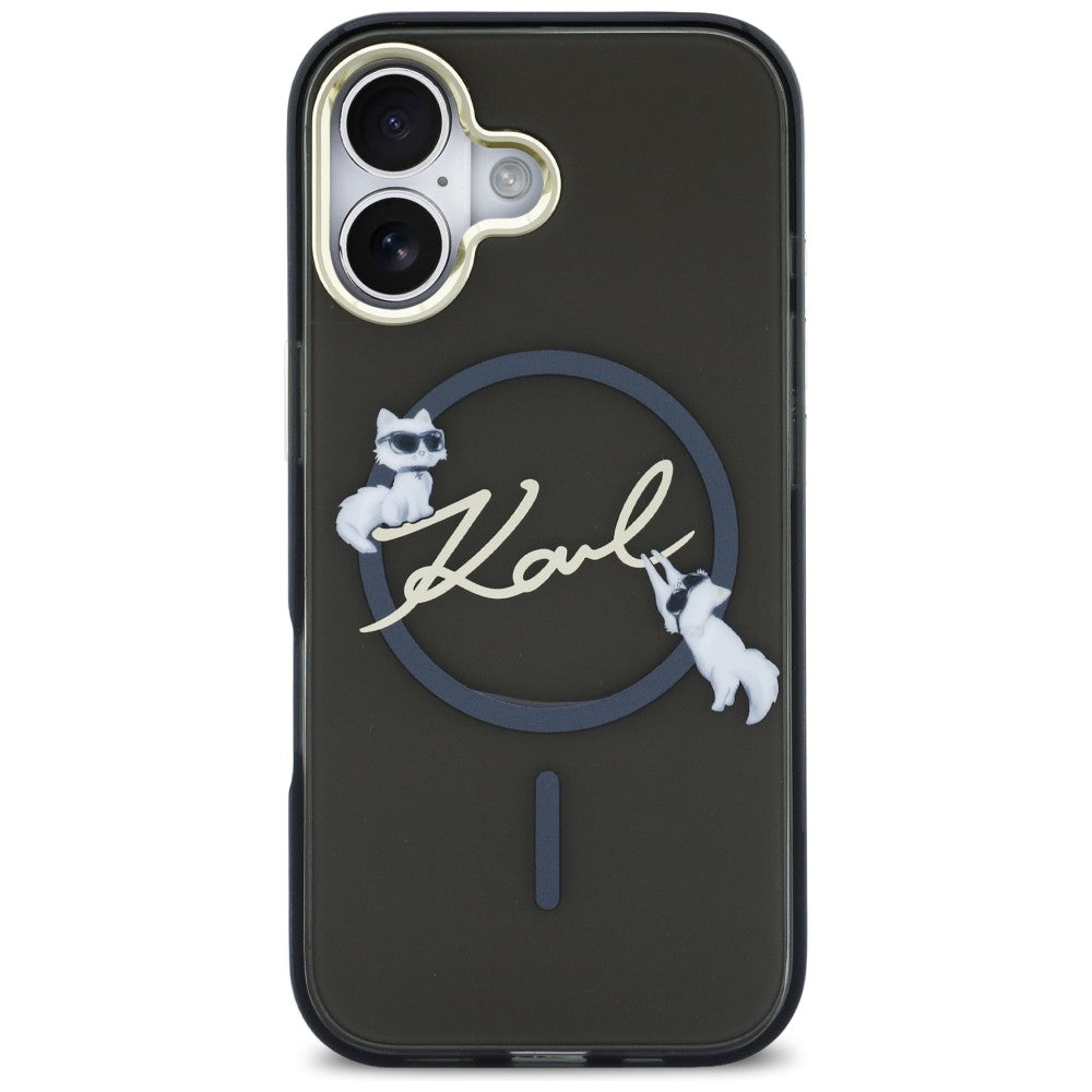 Karl Lagerfeld IML Choupettes Karl Script Logo MagSafe iPhone 17 Case - sort