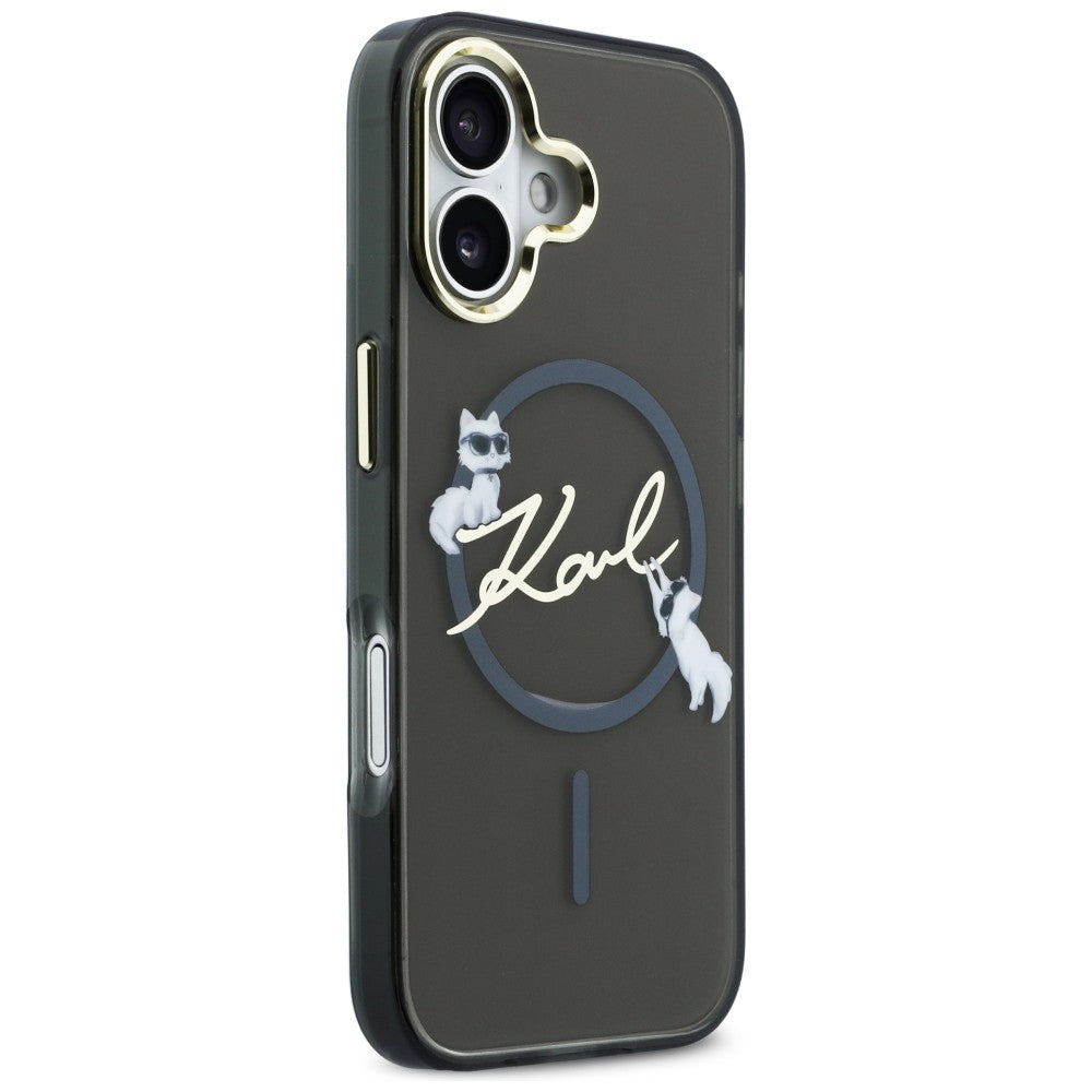 Karl Lagerfeld IML Choupettes Karl Script Logo MagSafe iPhone 17 Case - sort