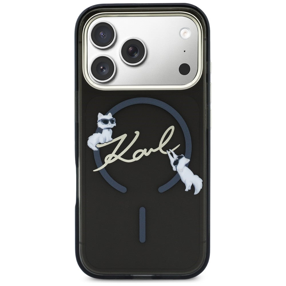 Karl Lagerfeld IML Choupettes Karl Script Logo MagSafe Case til iPhone 17 Pro - sort