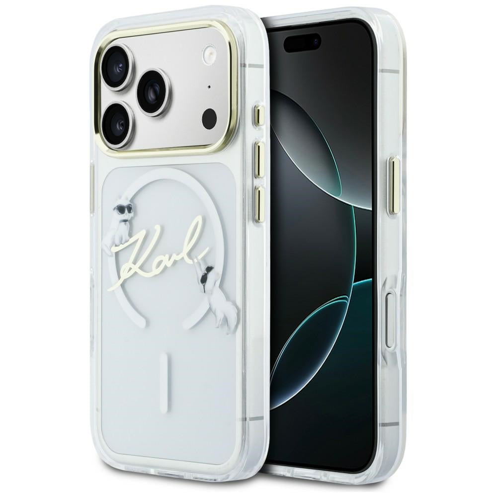 Karl Lagerfeld IML Choupettes Karl Script Logo MagSafe Case til iPhone 17 Pro Max - Klar