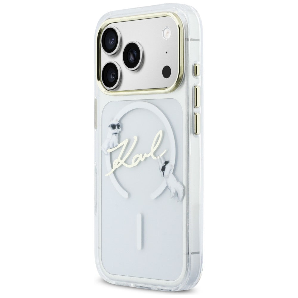 Karl Lagerfeld IML Choupettes Karl Script Logo MagSafe Case til iPhone 17 Pro Max - Klar