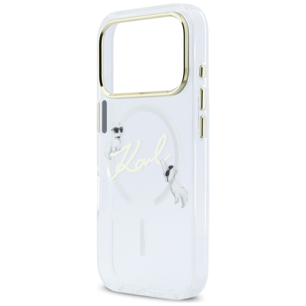 Karl Lagerfeld IML Choupettes Karl Script Logo MagSafe Case til iPhone 17 Pro - Klar